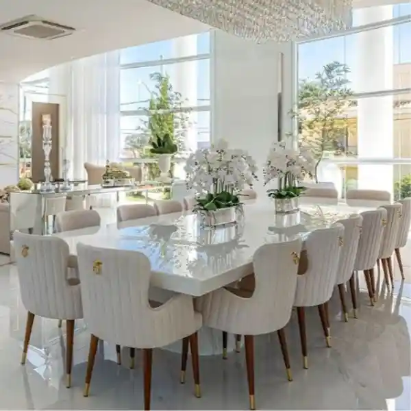 Elegant luxury dining chair upholstery with detailed craftsmanship