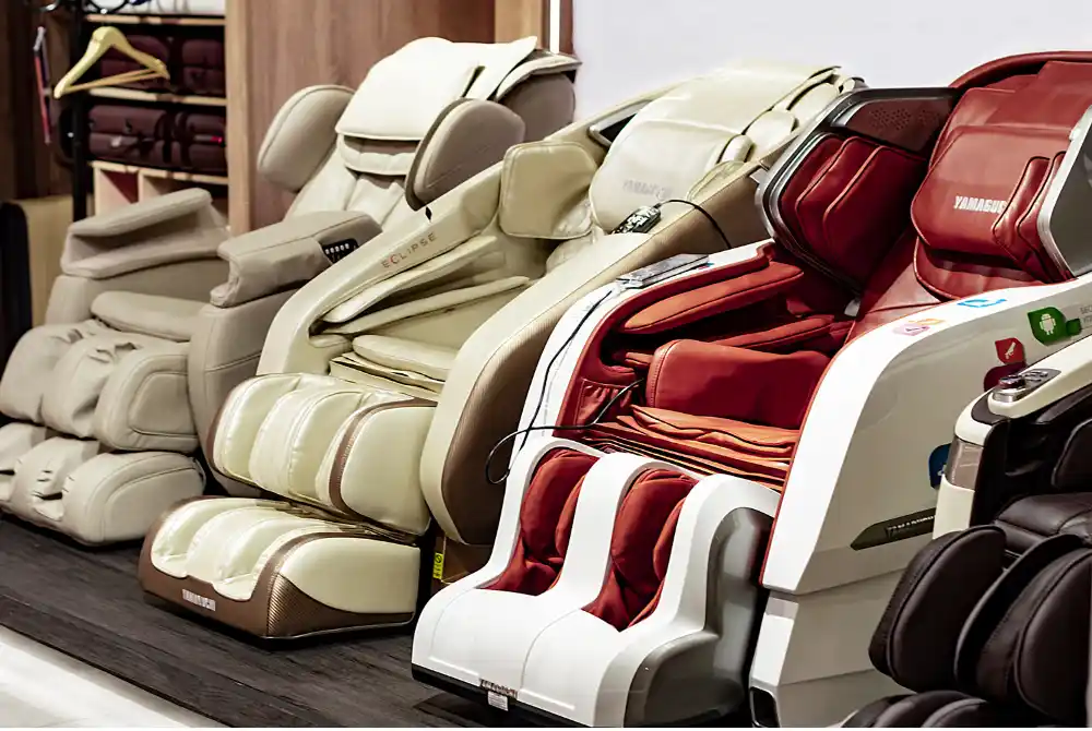 massage chair upholstery repair services demo shown in the image