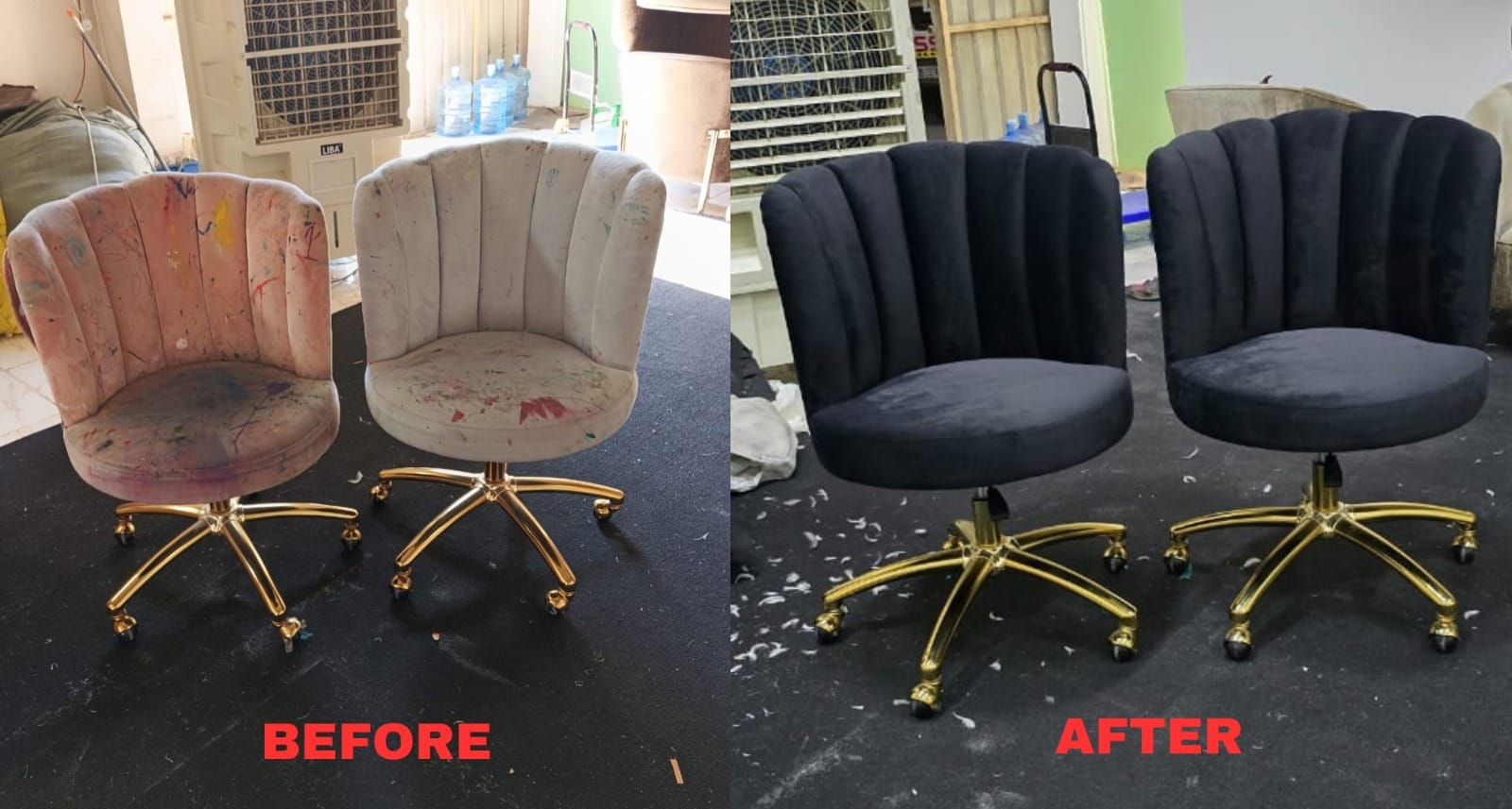 restorationn of fabric at dubai sofa upholstery shop