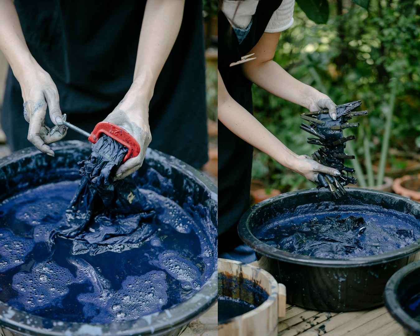How to Dye Sofa Covers a person soaking sfa cover in tub for dying it