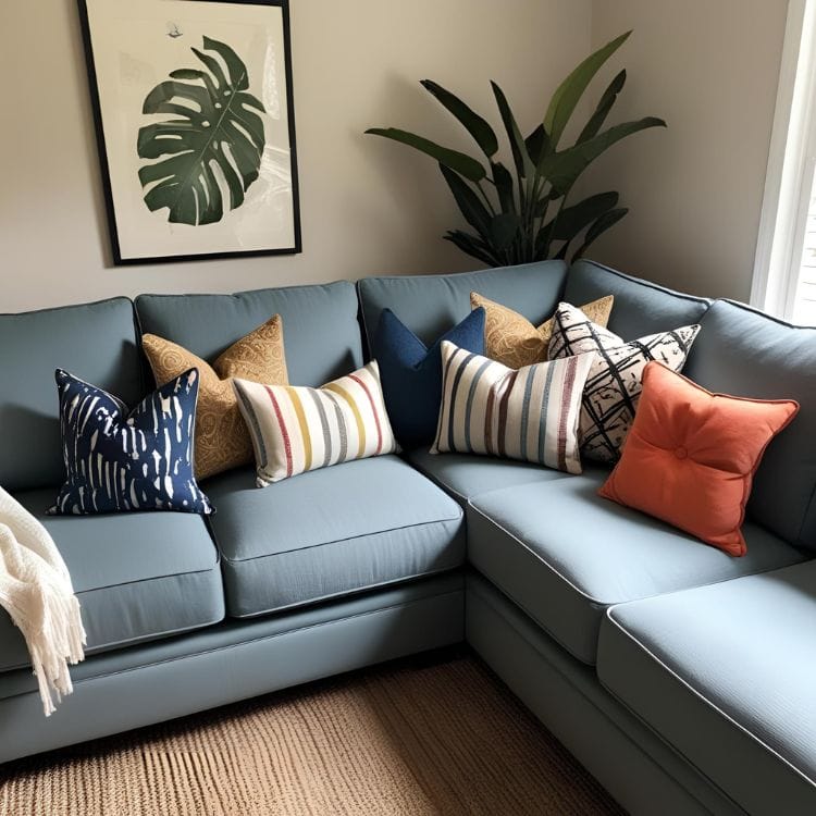 How to Arrange Cushions on a Corner Sofa with stylish throw pillows and cozy textures