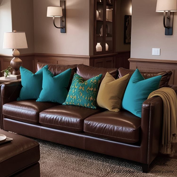 what colour cushions for brown leather sofa? Styling Tips