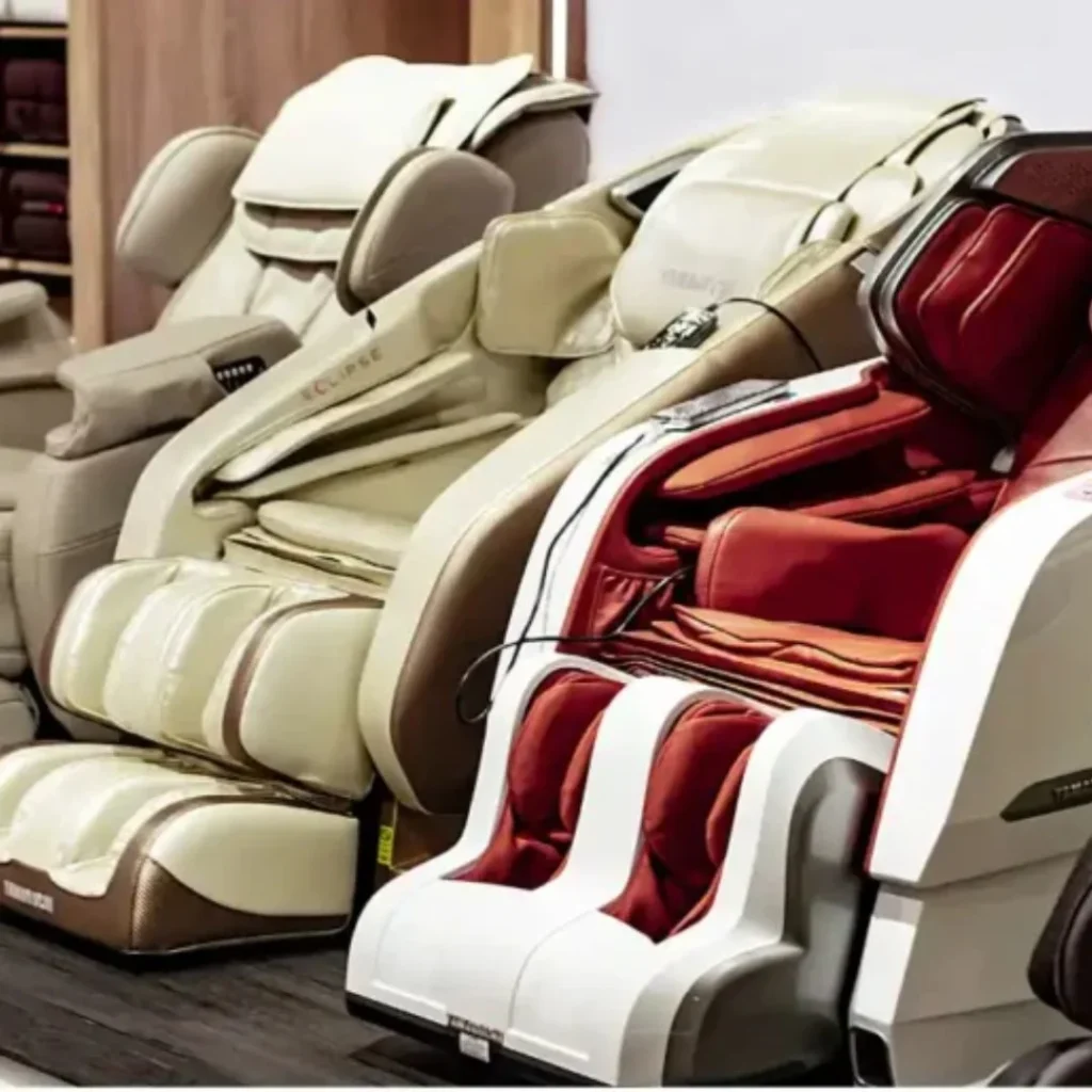 Why choose professional massage chair upholstery for comfort and durability, featuring a technician working on a high-quality massage chair.