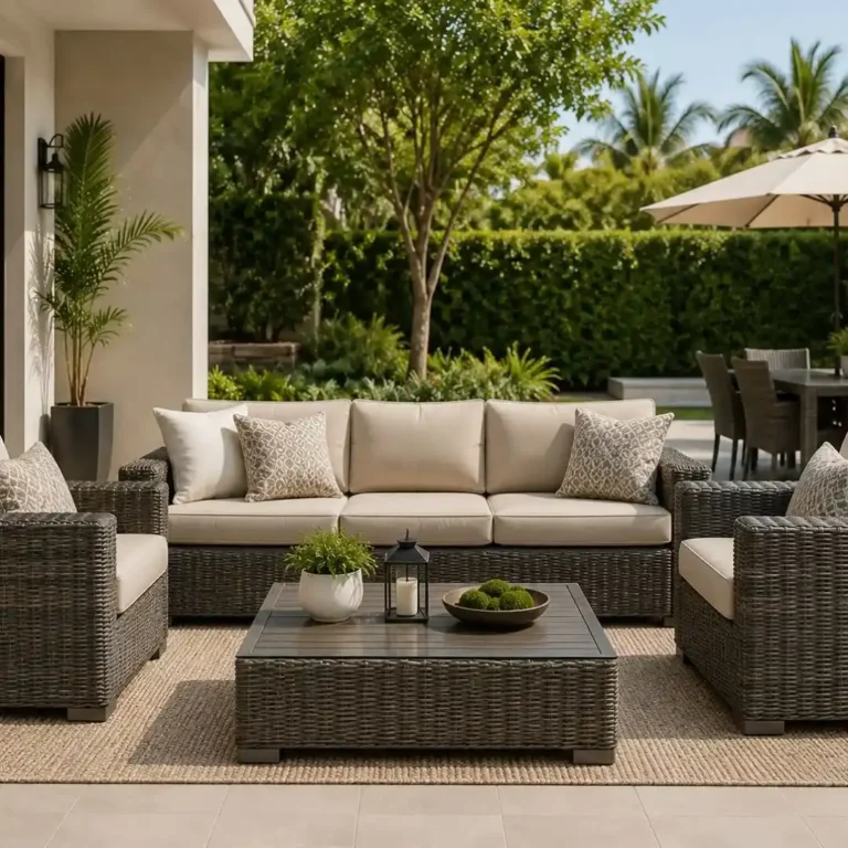 Outdoor Furniture Protection Saves Money by preserving stylish patio furniture with weather-resistant cushions and durable outdoor upholstery.