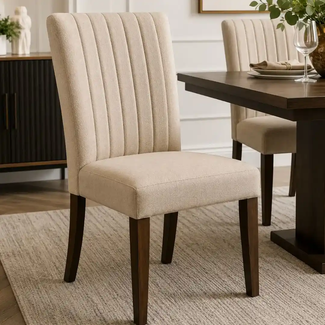 Transform Old Dining Chairs Upholstery with a professionally restored upholstered dining chair featuring premium fabric, modern design, and enhanced comfort.