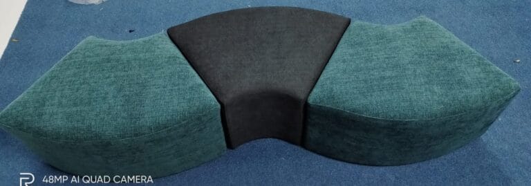 Custom upholstered modular lounge seating with premium fabric in Dubai